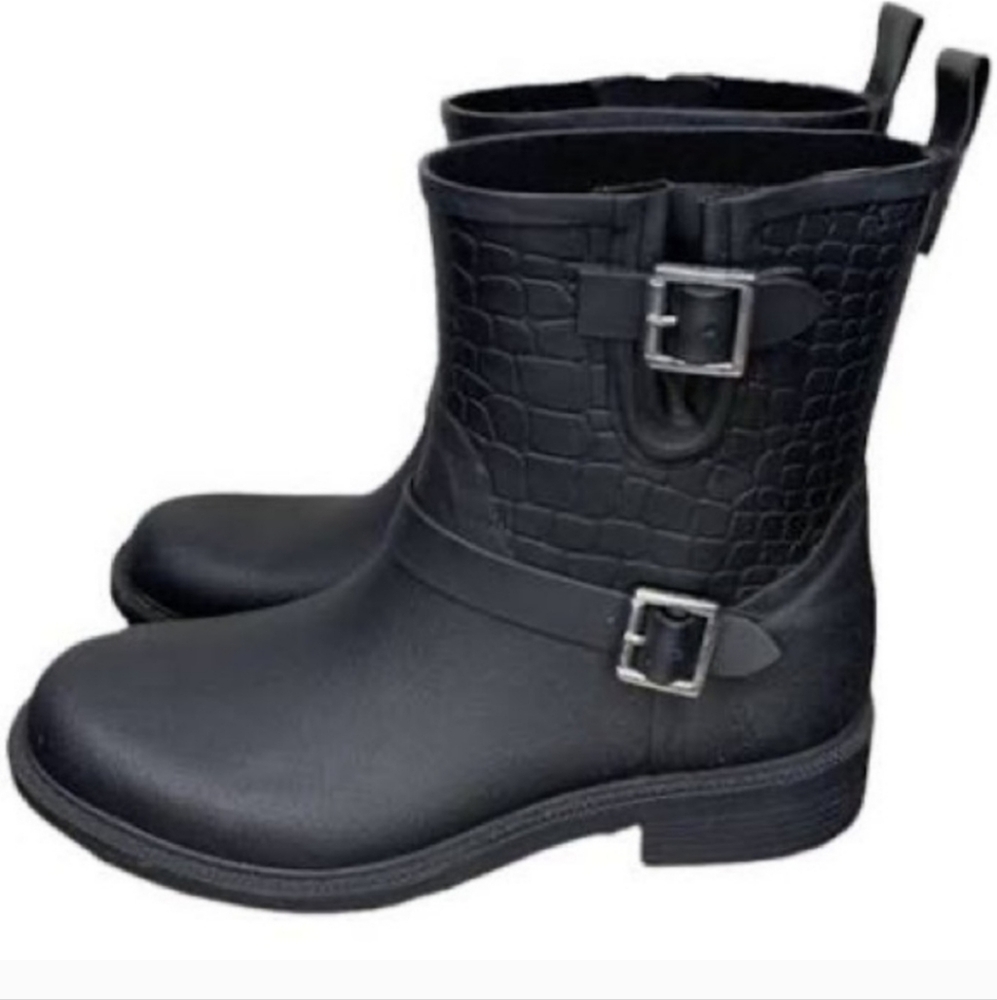 Sam Edelman keigan moto style rubber rain boots size 8.5 - Picture 2 of 12